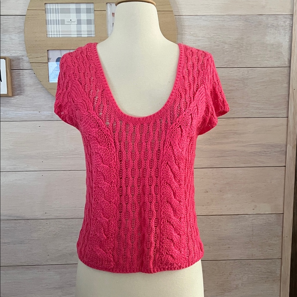 Rue21 Pink Cable Knit Top L